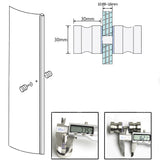 Shower Glass Door Knob Bathroom Round Back-to-Back Handle SUS304 Brushed Nickel - Rear View