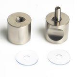 Shower Glass Door Knob Bathroom Back-to-Back Handle Pull 304 Brushed - Top-Down View