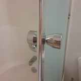 Shower Glass Door Knob Bathroom Round Back-to-Back Handle Pull 304 Brushed Nickel - Rear View