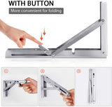2PCS 12inch Steel Wall Mounted Folding Triangle Angle Shelf Support Bracket Rack - Top-Down View