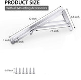 2PCS 12inch Steel Wall Mounted Folding Triangle Angle Shelf Support Bracket Rack - Rear View