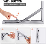 2PCS 14inch Steel Wall Mounted Folding Triangle Angle Shelf Support Bracket Rack - Top-Down View