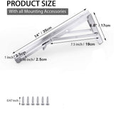 2PCS 14inch Steel Wall Mounted Folding Triangle Angle Shelf Support Bracket Rack - Rear View