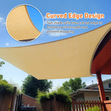 3m x 4m Rectangle Sun Shade Sails for Patios Sun UV Outdoor Canopy Backyard Sunshades - Rear View