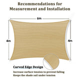 4m x 6m Rectangle Sun Shade Sails for Patios Sun UV Outdoor Canopy Backyard Sunshades - Rear View