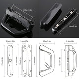 Sliding Patio Door Handle Set Mortise Lock Suitable for Sliding Glass Patio Door Black - Front View