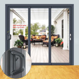 Sliding Patio Door Handle Set Mortise Lock Suitable for Sliding Glass Patio Door Black - Side View