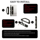 Sliding Patio Door Handle Set Mortise Lock Suitable for Sliding Glass Patio Door Keyed Black - Top-Down View