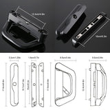 Sliding Patio Door Handle Set Mortise Lock Suitable for Sliding Glass Patio Door Keyed Black - Rear View
