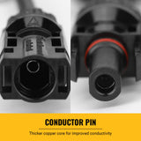 5-In-1 Waterproof Solar PV Cable Connectors - Male & Female T Branch Connectors for Paralleling Solar Panels