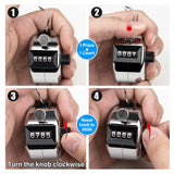 Hand Tally Counter 4-Digit Lap Counters Clicker Pitch for Counting Knitting Coaching - Top-Down View