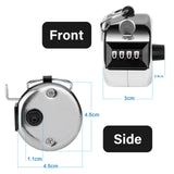 Hand Tally Counter 4-Digit Lap Counters Clicker Pitch for Counting Knitting Coaching - 45-Degree Angle