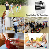 Hand Tally Counter 4-Digit Lap Counters Clicker Pitch for Counting Knitting Coaching - Rear View