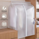 120cm Clothes Dust Cover Wardrobe Cloth Cover Clothes Storage Bag For Garments Suits Dresses Coats - Top-Down View