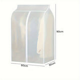 90cm Clothes Dust Cover Wardrobe Cloth Cover Clothes Storage Bag For Garments Suits Dresses Coats - Front View