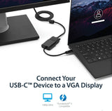 USB-C Type C USB 3.1 Male to VGA Female Monitor Projector Adapter Cable Macbook - Front View