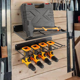 Power Tool Organizer Drill Holder Wall Mount Garage Storage Shelves Rack Wall Storage Organizer Set - Front View