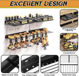 Power Tool Organizer Drill Holder Wall Mount Garage Storage Shelves Rack Wall Storage Organizer Set - Side View
