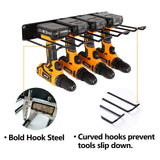 Power Tool Organizer Drill Holder Wall Mount Garage Storage Shelves Rack Wall Storage Organizer Set - Top-Down View