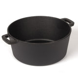 26cm 2-in-1 Cast Iron Dutch Oven & Skillet Set  Pre-Seasoned Dual-Use Pot with Lid Fry Pan, Durable & Versatile Cookware - Close-Up Angle