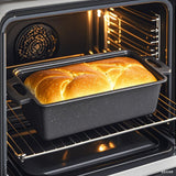 2-in-1 Cast Iron Bread Loaf Pan Tin with Lid Dual Use Baking Dish with Ergonomic Handles, Pre-Seasoned for Oven Cooking - Front View