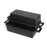 2-in-1 Cast Iron Bread Loaf Pan Tin with Lid Dual Use Baking Dish with Ergonomic Handles, Pre-Seasoned for Oven Cooking - Low Angle