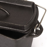 Cast Iron Bread Pan with Lid Non-Stick, Durable Loaf Pan for Perfect Baking - Rear View