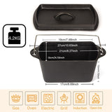 Cast Iron Bread Pan with Lid Non-Stick, Durable Loaf Pan for Perfect Baking - Close-Up Angle