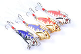 4X 8g Fishing Switchblade Blade VIBE VIB Metal Lures 50mm - Top-Down View