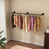 184cm Clothing Racks for Hanging Clothes Garment Rack Industrial Pipe clothes Rack Drying Rack - Low Angle