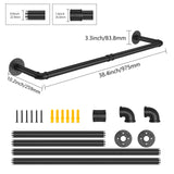 97cm Clothing Racks for Hanging Clothes Garment Rack Industrial Pipe clothes Rack Drying Rack - Front View