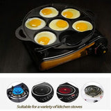 7 Cup Cast Iron Egg Frying Pan Divided Egg Skillet Pan Fried Egg Pan Cooker Pancake Egg Fryer - Front View