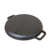 13.5 35cm Pre-Seasoned Cast Iron Pizza Baking Pan Cooking Griddle Stove Oven Grill Campfire - 45-Degree Angle