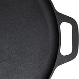 13.5 35cm Pre-Seasoned Cast Iron Pizza Baking Pan Cooking Griddle Stove Oven Grill Campfire - Rear View