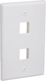 2 Port QuickPort outlet Wall Plate face plate, two Gang White