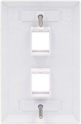 2 Port QuickPort outlet Wall Plate face plate, two Gang White