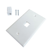 Ethernet Wall Plate 1 Port Cat6 Ethernet Cable Wall Plate Adapter - Front View