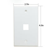Ethernet Wall Plate 1 Port Cat6 Ethernet Cable Wall Plate Adapter - Side View