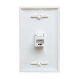 Ethernet Wall Plate 1 Port Cat6 Ethernet Cable Wall Plate Adapter - Top-Down View