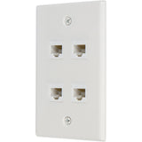 Ethernet Wall Plate 4 Port Cat6 Ethernet Cable Wall Plate Adapter - Side View