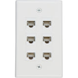 Ethernet Wall Plate 6 Port Cat6 Ethernet Cable Wall Plate Adapter
