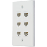 Ethernet Wall Plate 6 Port Cat6 Ethernet Cable Wall Plate Adapter - Side View