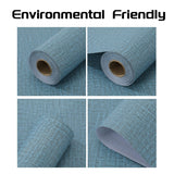 61cm x 10m Green Wallpaper Decor Faux Grasscloth Paper Wall Paper Self Adhesive Removable Blue - 45-Degree Angle