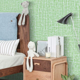 61cm x 10m Green Wallpaper Decor Faux Grasscloth Paper Wall Paper Self Adhesive Removable - Side View