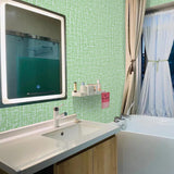61cm x 10m Green Wallpaper Decor Faux Grasscloth Paper Wall Paper Self Adhesive Removable - 45-Degree Angle