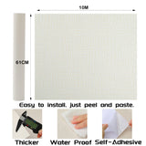 61cm x 10m beige Wallpaper Decor Faux Grasscloth Paper Wall Paper Self Adhesive Removable - Front View
