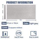 61cm x 10m Wallpaper Decor Faux Grasscloth Contact Paper Wall Paper Self Adhesive Removable - Rear View