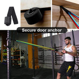 11 Pack Resistance Bands Stackable Exercise Bands Home Workouts Physical Therapy Gym Training - Rear View