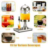 8L Commercial Restaurant Buffet Beverage Juice Beverage Dispenser Drink Container - 45-Degree Angle