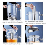 8L Commercial Restaurant Buffet Beverage Juice Beverage Dispenser Drink Container - Rear View